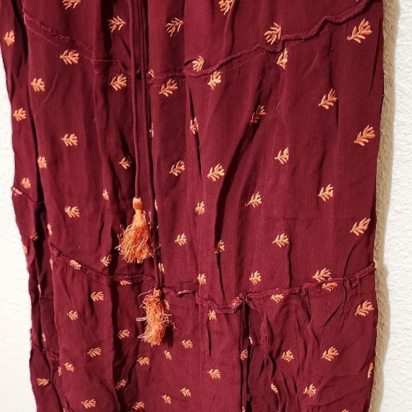 RAGA Red A-Line Midi Skirt with Tie Front - Picture 6 of 12